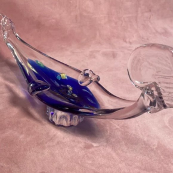 Murano Blown Glass Other Vintage Murano Millefiori Gondola Ashtrays